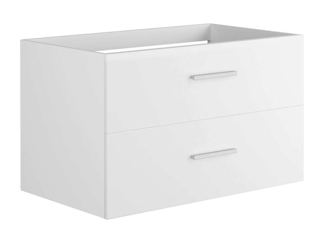 Vente Unique Meuble Sous Vasque Suspendu - Coloris Blanc - 80 Cm - KAYLA