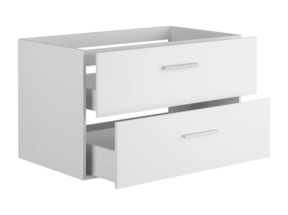 Vente Unique Meuble Sous Vasque Suspendu - Coloris Blanc - 80 Cm - KAYLA
