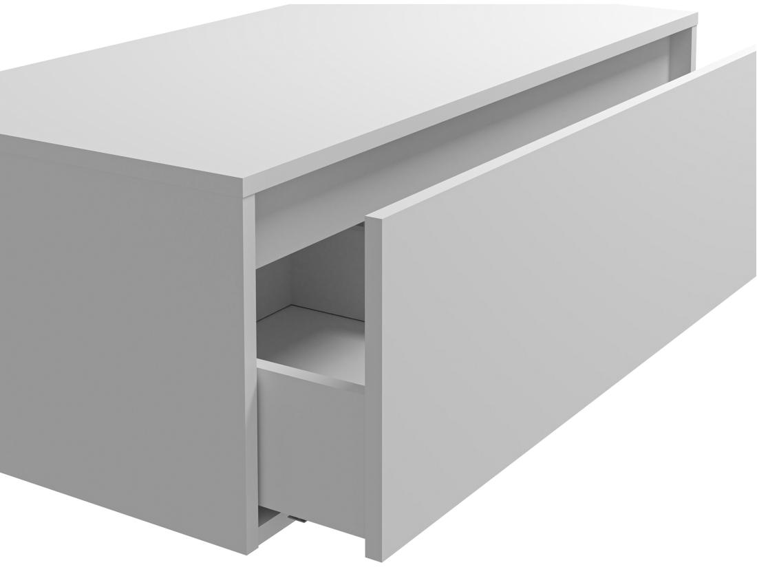 Vente Unique Meuble Sous Vasque Suspendu - Coloris Blanc - 94 Cm - TEANA II