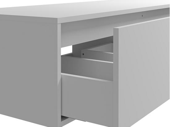 Vente Unique Meuble Sous Vasque Suspendu - Coloris Blanc - L150 Cm - ISAURE II
