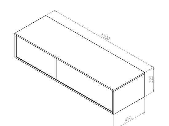 Vente Unique Meuble Sous Vasque Suspendu - Coloris Blanc - L150 Cm - ISAURE II