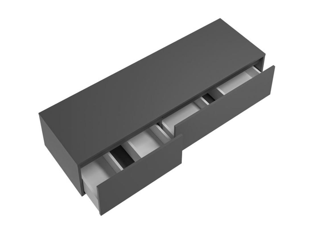 Vente Unique Meuble Sous Vasque Suspendu - Coloris Gris Anthracite - L150 Cm - ISAURE II