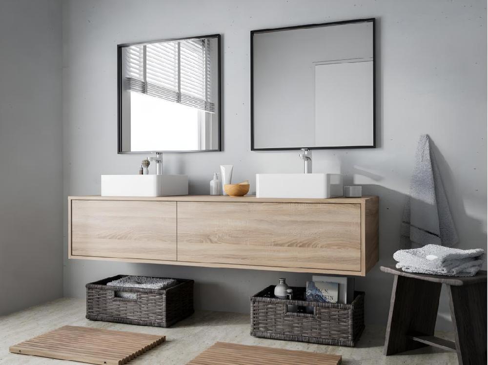 vente unique Meuble sous vasque suspendu - Coloris naturel clair - L150 cm - ISAURE II
