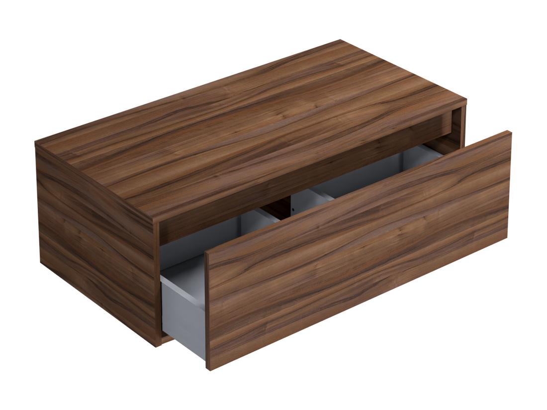 Vente Unique Meuble Sous Vasque Suspendu - Coloris Naturel Foncé - 94 Cm - TEANA II