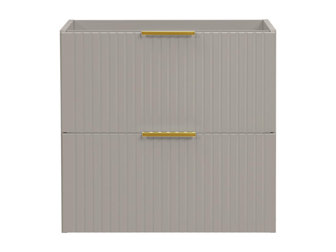 Vente Unique Meuble Sous Vasque Suspendu Strié - Beige - L60 Cm - ZEVARA