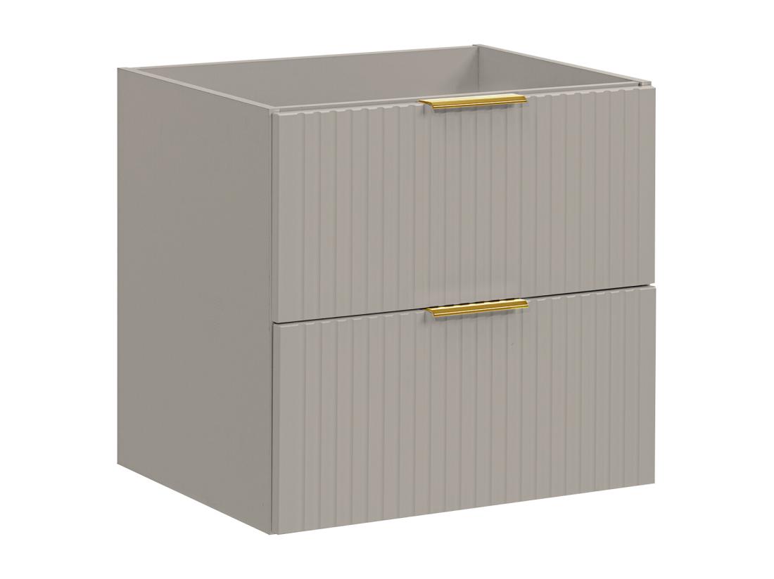 Vente Unique Meuble Sous Vasque Suspendu Strié - Beige - L60 Cm - ZEVARA