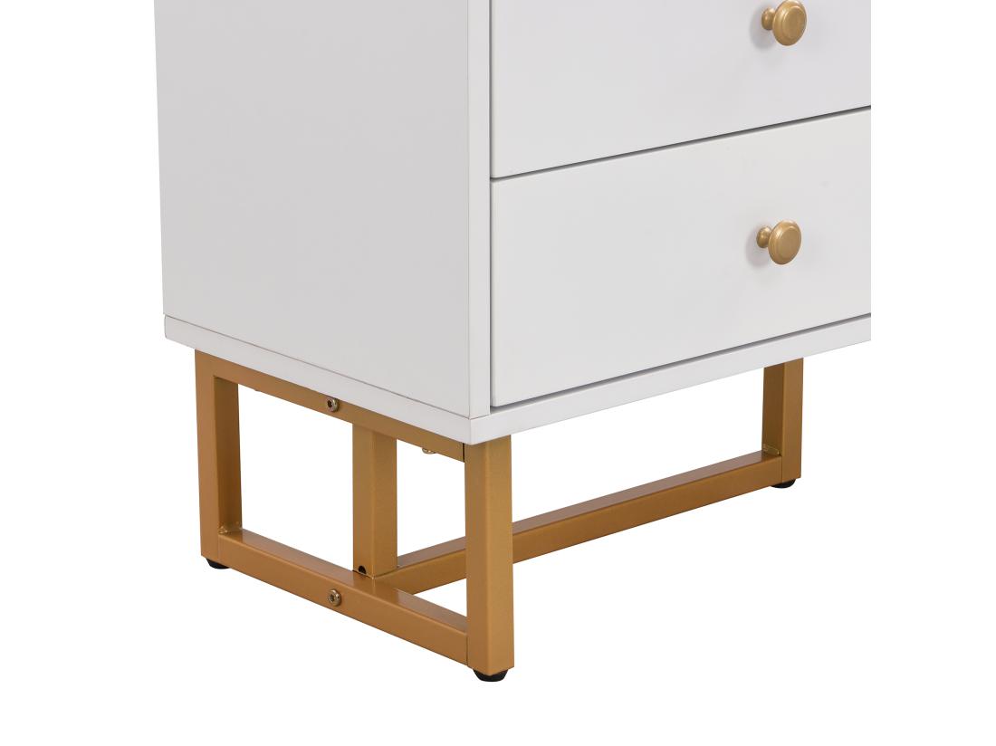 Vente Unique Meuble TV 175 Cm - 2 Portes Texturés Et 4 Tiroirs - En MDF - Blanc