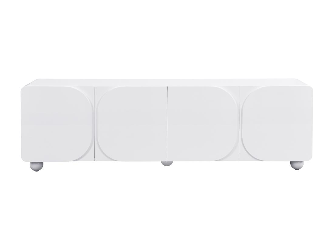 Vente Unique Meuble TV Avec 4 Portes En MDF - Blanc - YELDINIA
