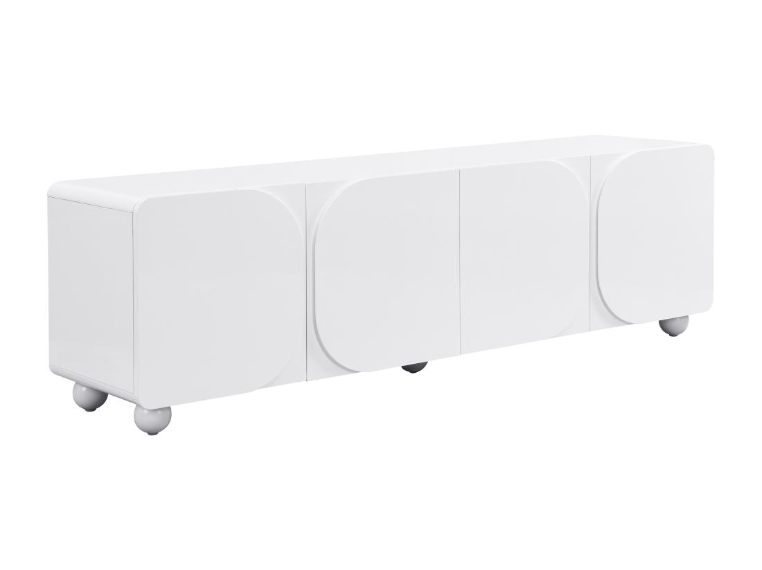 Vente Unique Meuble TV Avec 4 Portes En MDF - Blanc - YELDINIA