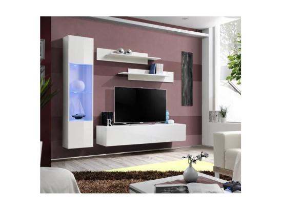 Vente Unique Meuble TV FLY G3 Design Coloris Blanc Brillant. Meuble Suspendu Moderne Et Tendance Pour Votre Salon