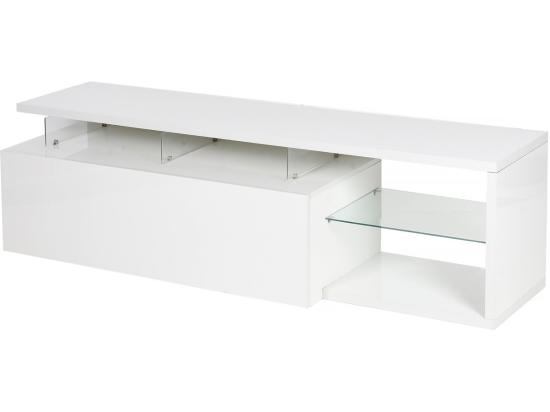 Vente Unique Meuble TV LED Laqué "Penny" - 150 X 41 X 38 Cm - Blanc