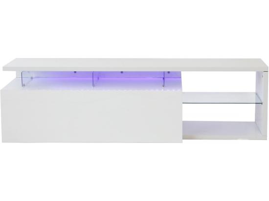 vente unique Meuble TV LED laqué "Penny" - 150 x 41 x 38 cm - Blanc