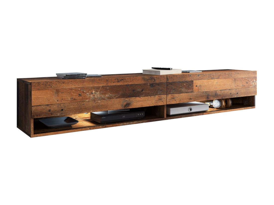 Vente Unique Meuble TV Lowboard 180 Cm Suspendu / Autoportant