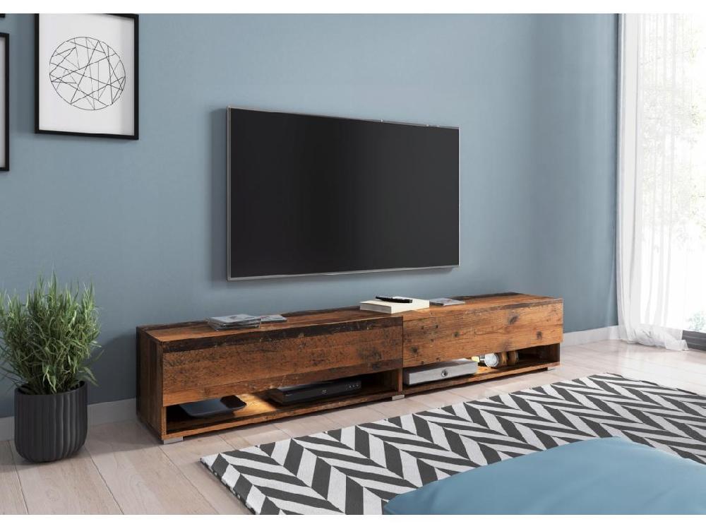 Vente Unique Meuble TV Lowboard 180 Cm Suspendu / Autoportant