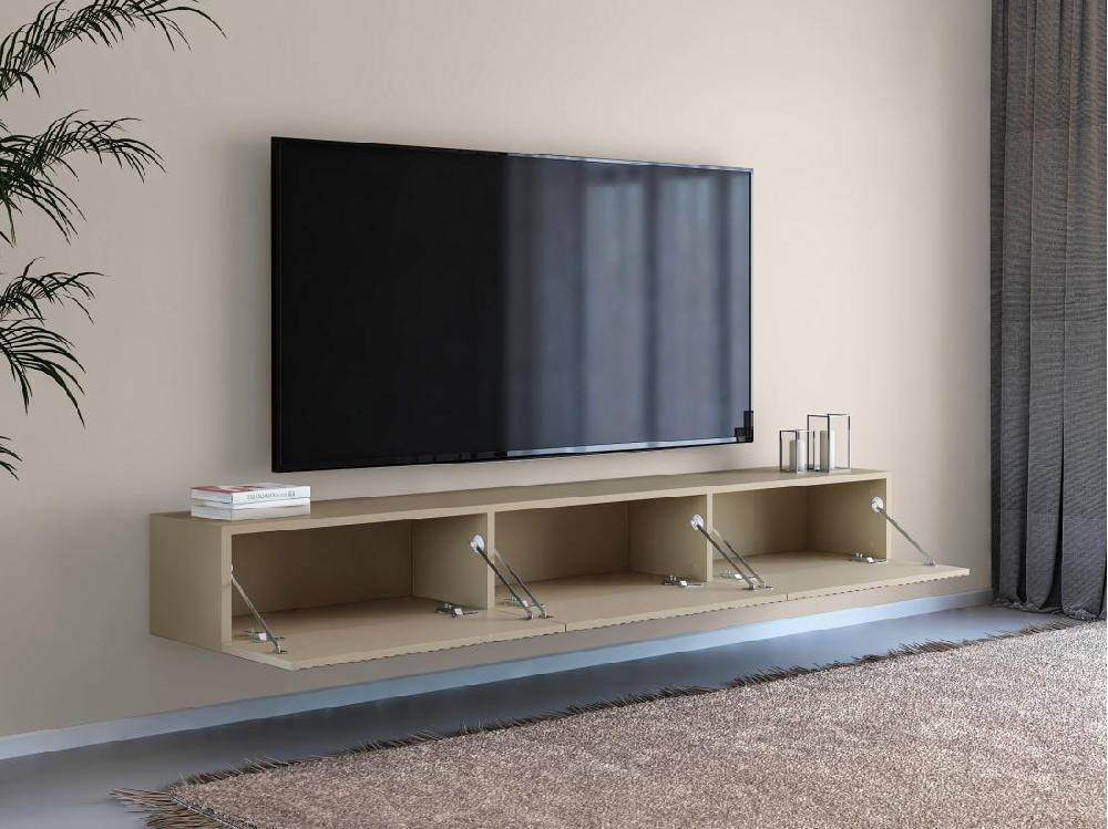 Vente Unique Meuble TV Suspendu Avec 3 Portes - Beige - DANTAY De Pascal Morabito