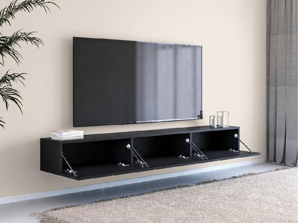 Vente Unique Meuble TV Suspendu Avec 3 Portes - Noir - DANTAY De Pascal Morabito