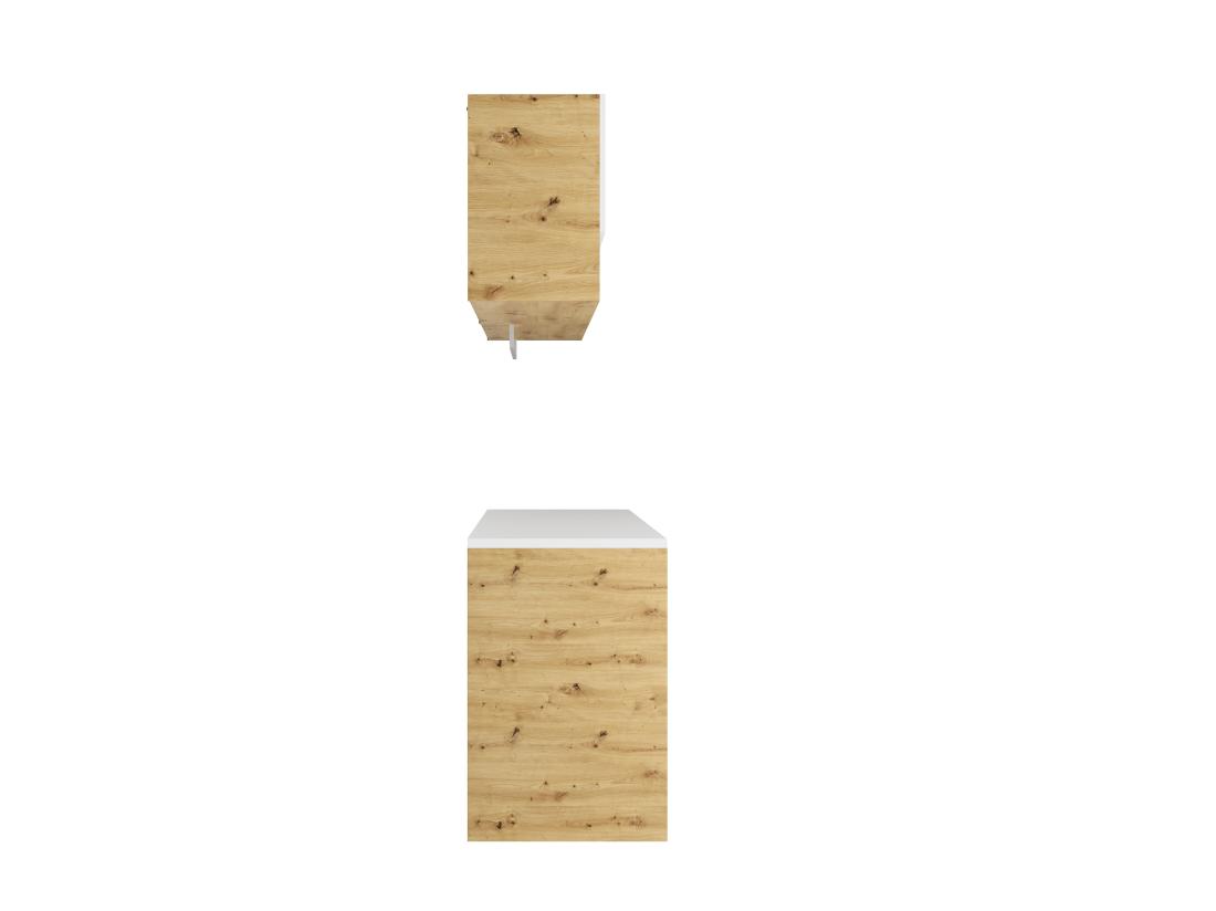 Vente Unique Meubles De Buanderie Pour Machine à Laver Avec Plan De Travail - L182 Cm - Blanc Et Naturel Clair - NATAJI