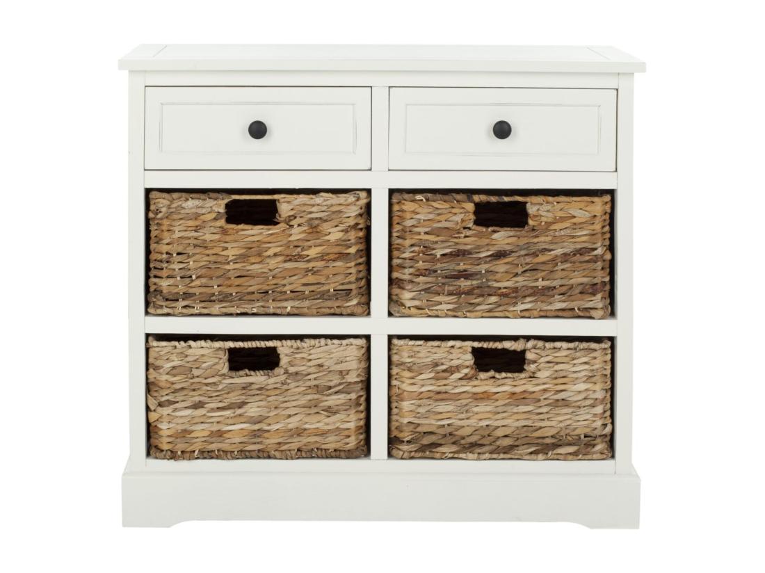 Vente Unique Meubles De Rangement Distressed & Cream 33 X 75 X 70.1 Cm - Veta