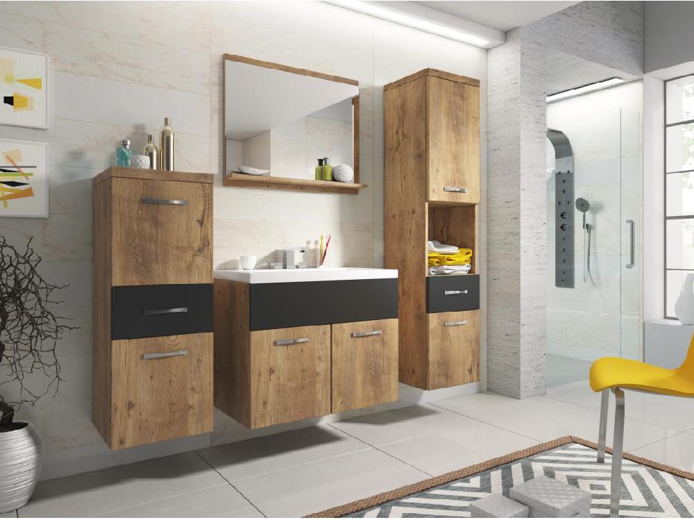 vente unique Meubles de salle de bain avec lavabo ALBA armoire 2x colonne