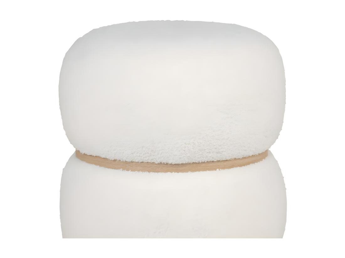Vente Unique Milford - Pouf Rond En Tissu Bouclette ø38cm : Couleur - Blanc