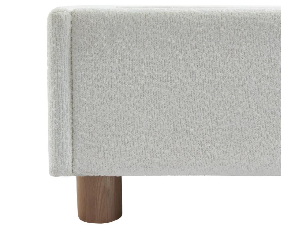 Vente Unique Millo - Lit Coffre En Tissu Bouclette 140x190cm - Ecru