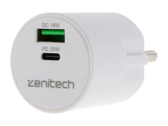 Vente Unique Mini Chargeur USB A+C - Quick Charge - 20W - Zenitech
