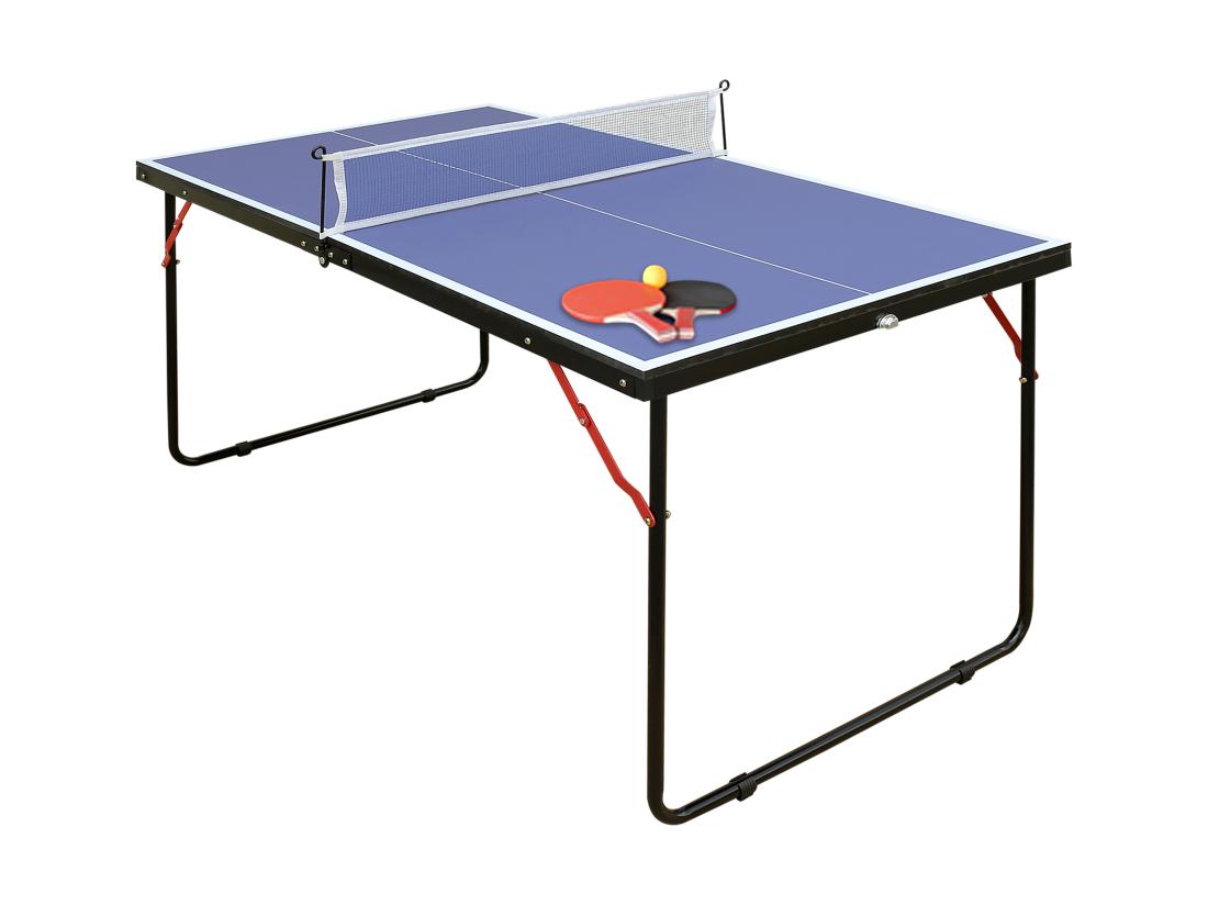 Vente Unique Mini Table De Ping-pong Avec Raquettes Balles Et Filet - L137 X P76 X H67 Cm - DENIS