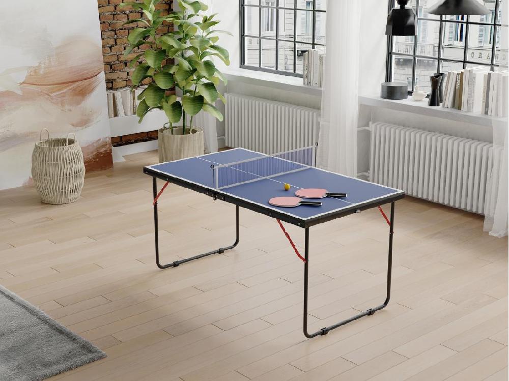 vente unique Mini table de ping-pong avec raquettes balles et filet - L137 x P76 x H67 cm - DENIS