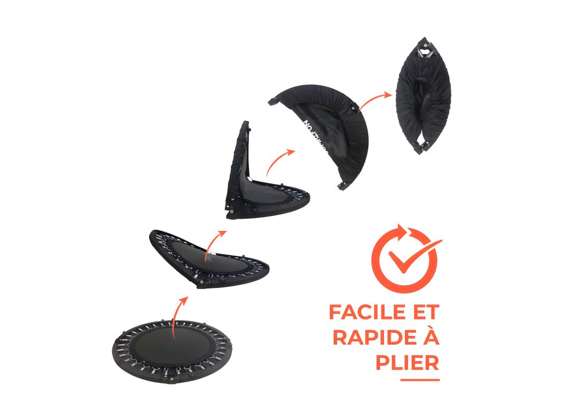 Vente Unique Mini Trampoline Fitness Jump4fun Pliable Double-Bar - Ø122cm