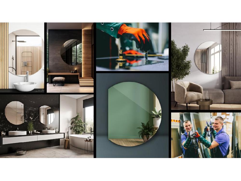 Vente Unique Miroir 70x80cm Fantaisie De Forme Roue Tronquée Irrégulière Unique