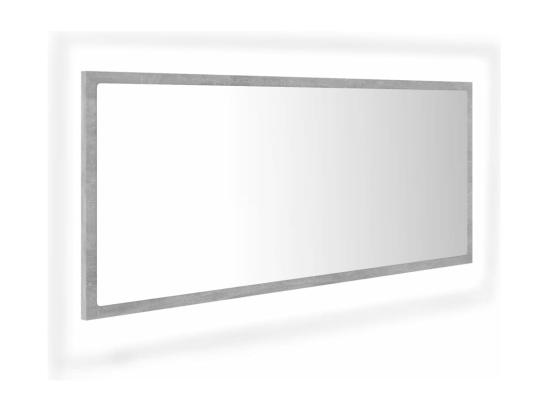 Vente Unique Miroir à LED De Salle De Bain Gris Béton 100x8 5x37cm Acrylique