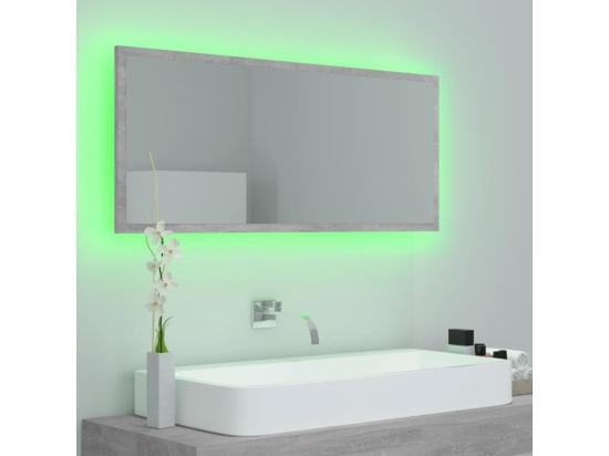 Vente Unique Miroir à LED De Salle De Bain Gris Béton 100x8 5x37cm Acrylique
