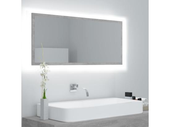 vente unique Miroir à LED de salle de bain Gris béton 100x8 5x37cm Acrylique