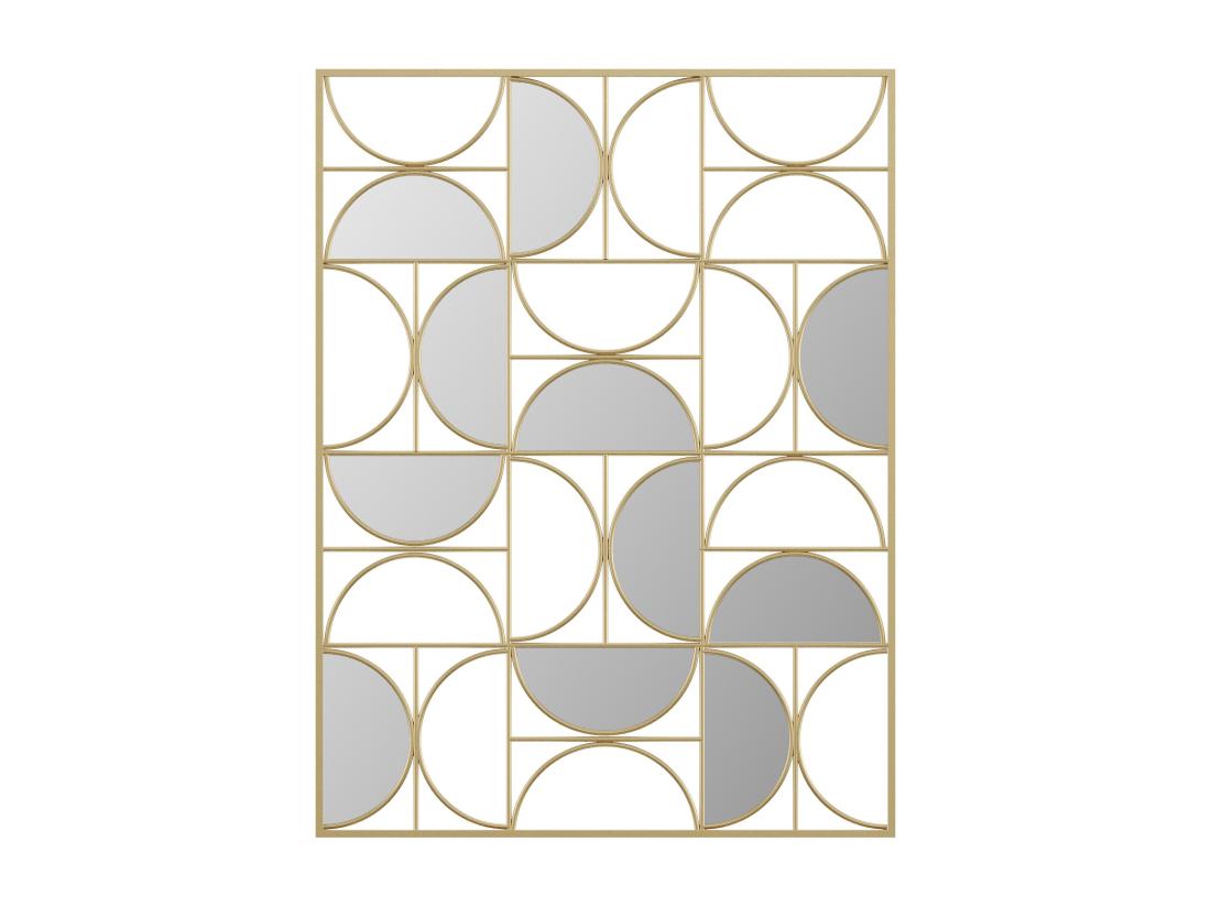 Vente Unique Miroir Art Déco Déstructuré En Métal - L.77 X H. 102 Cm - Doré - TAYAN