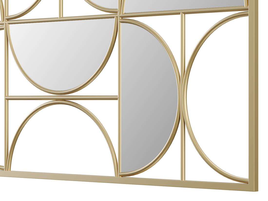 Vente Unique Miroir Art Déco Déstructuré En Métal - L.77 X H. 102 Cm - Doré - TAYAN