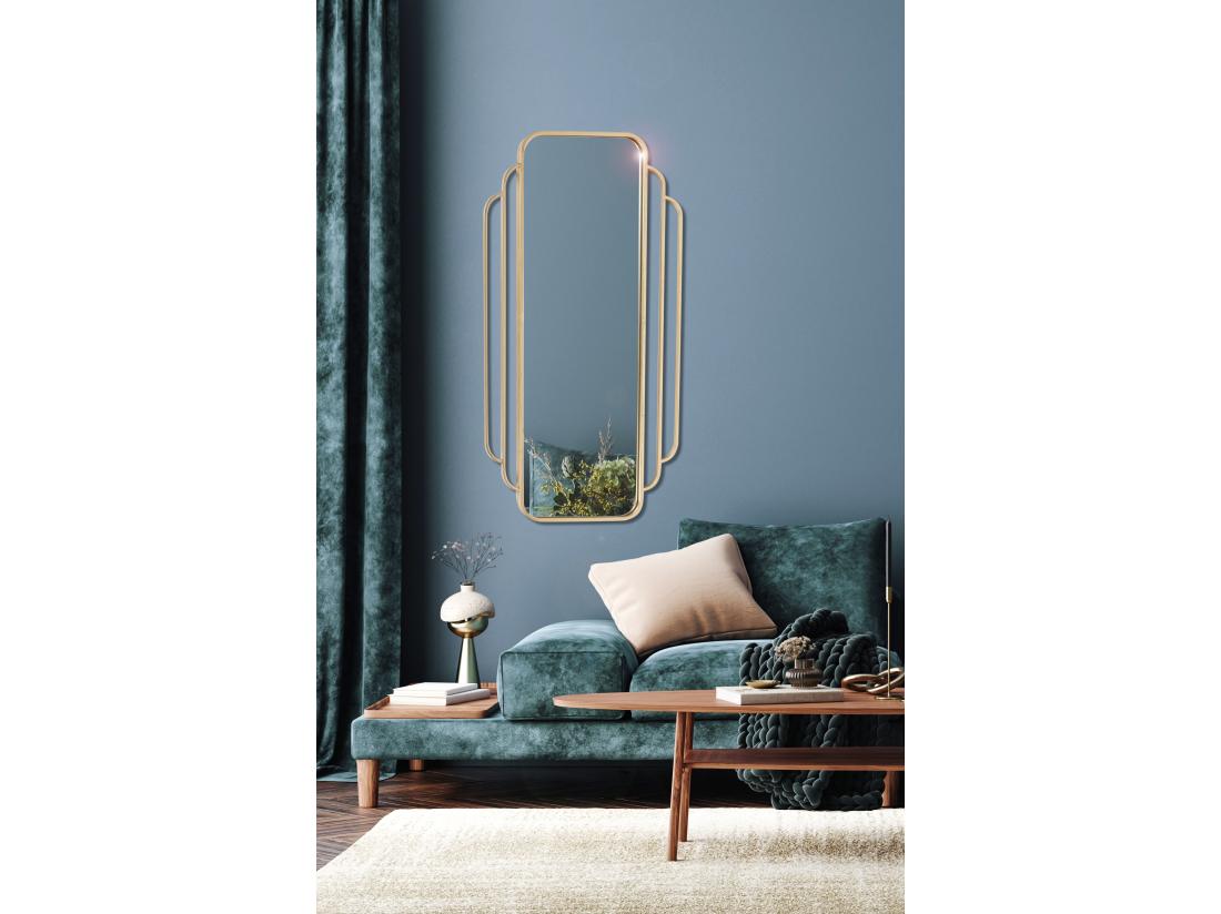 vente unique Miroir art déco en métal doré 51 5x100cm