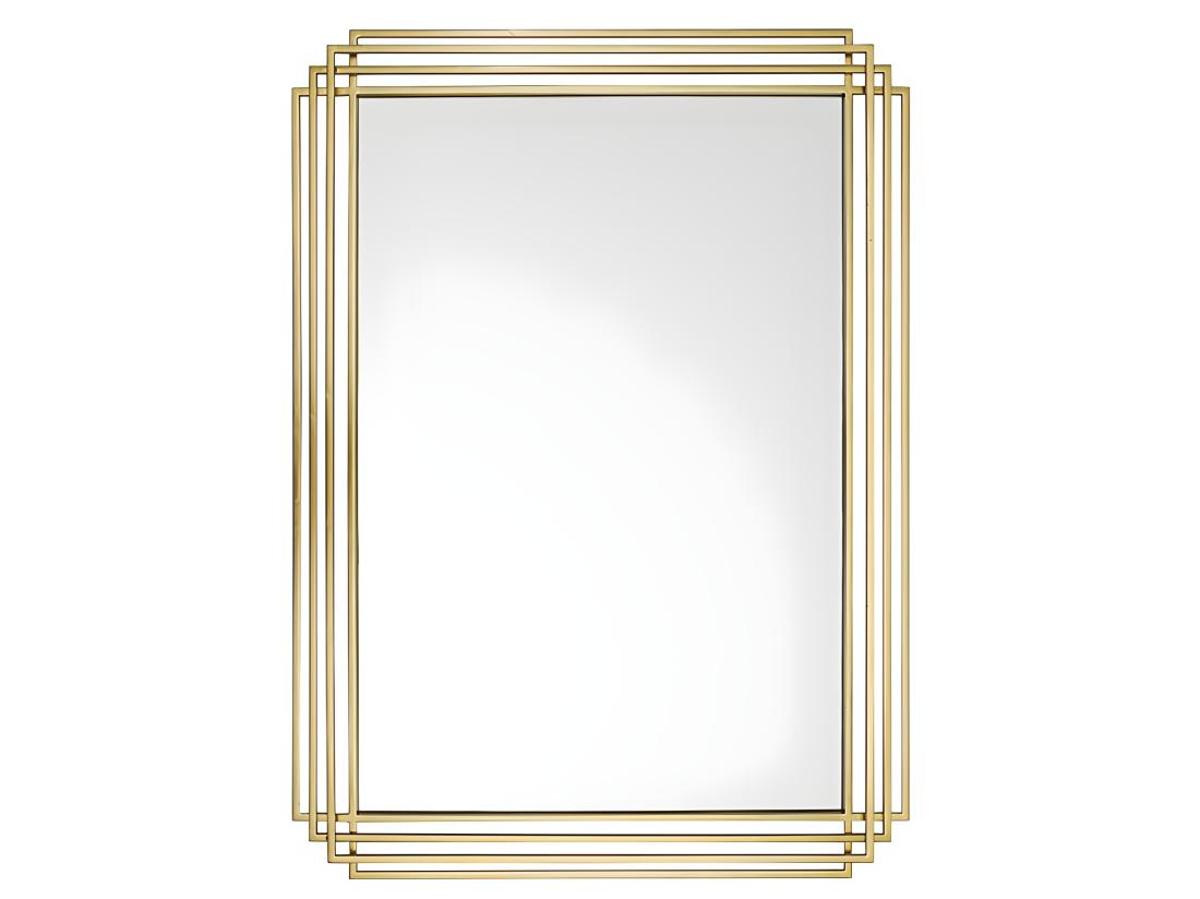 Vente Unique Miroir Art Déco En Métal - L.80 X H. 110 Cm - Doré - SAMBA