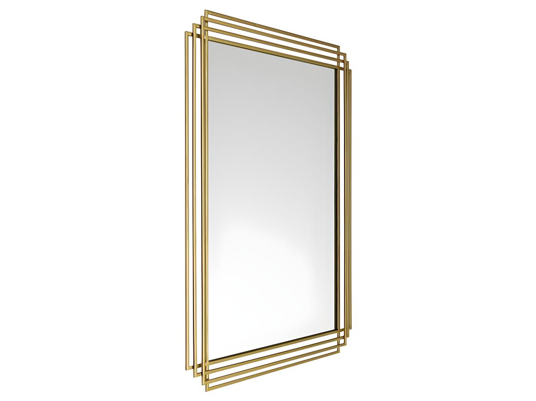 Vente Unique Miroir Art Déco En Métal - L.80 X H. 110 Cm - Doré - SAMBA