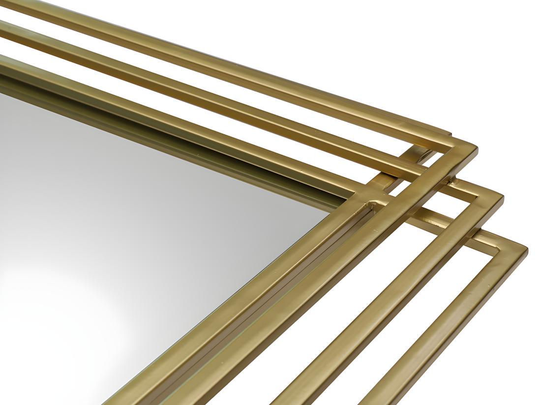 Vente Unique Miroir Art Déco En Métal - L.80 X H. 110 Cm - Doré - SAMBA