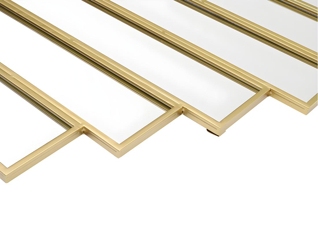 Vente Unique Miroir Art Deco Symétrique En Métal - L. 120 X H. 90 Cm - Doré - GALICE