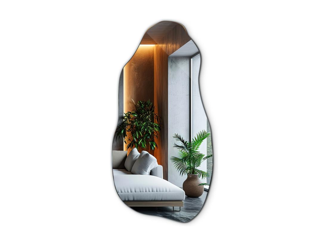 Vente Unique Miroir Asymétrique Organique Irrégulier Pour La Salle De Bain Le Salon - 45 Cm X 90 Cm