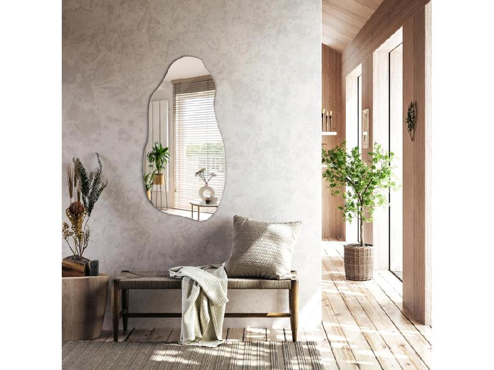 Vente Unique Miroir Asymétrique Organique Irrégulier Pour La Salle De Bain Le Salon - 45 Cm X 90 Cm