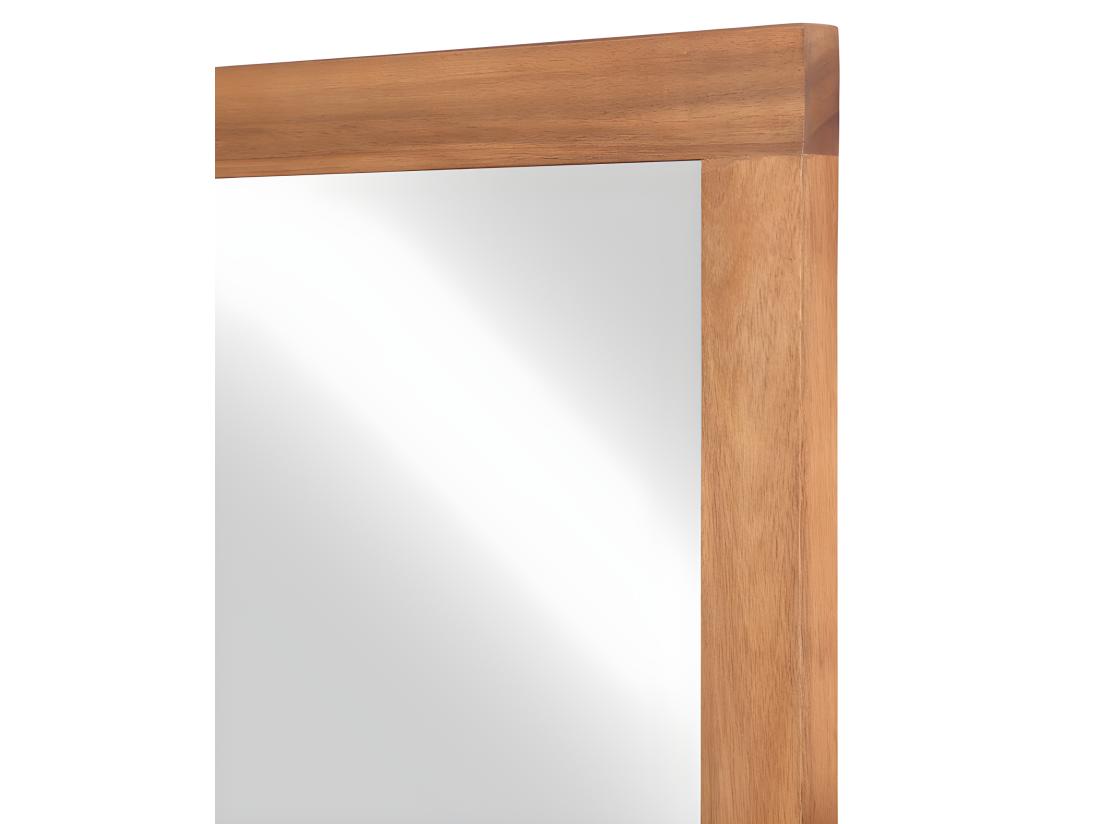 Vente Unique Miroir Carré Avec Contour En Bois D'acacia - 60 X 60 Cm - SEPANG