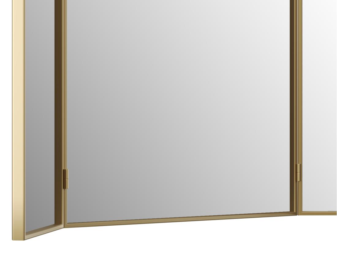 Vente Unique Miroir De Barbier En Métal Doré - L. 85 X H. 70.5 Cm - Doré - QIANA