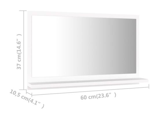 Vente Unique Miroir De Salle De Bain Blanc 60x10 5x37 Cm Bois D’ingénierie