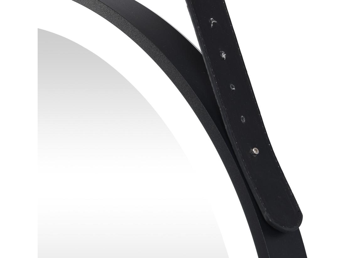 Vente Unique Miroir De Salle De Bain Lumineux Anti Buée Suspendu Avec Accroche Et Contour Noir - 60 X 60 Cm - BORJA