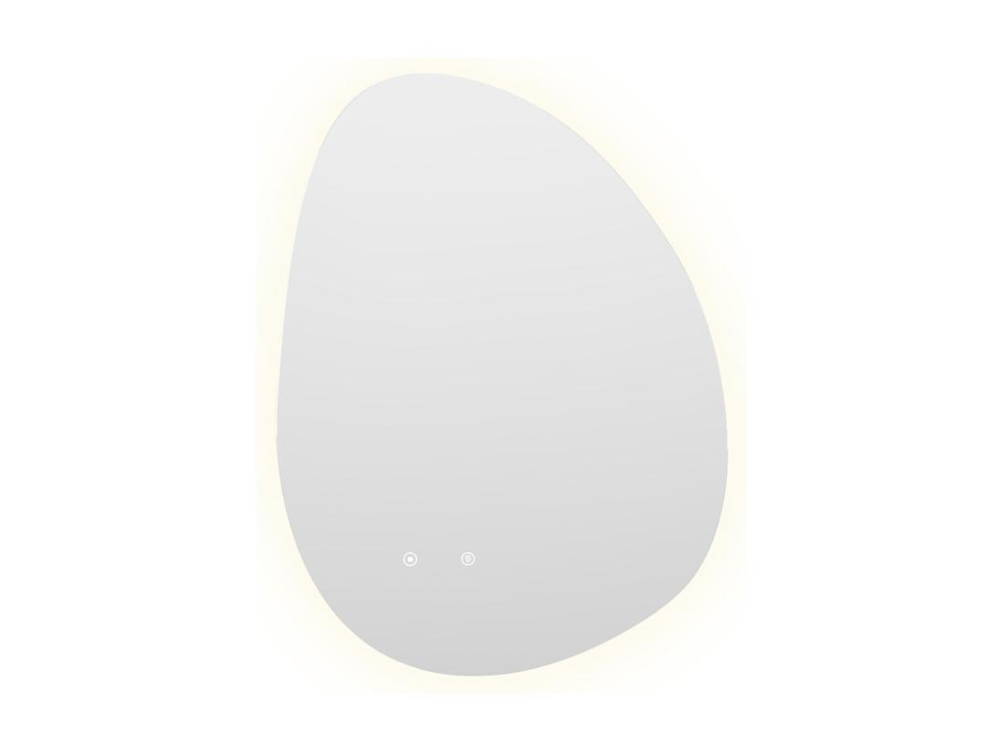 Vente Unique Miroir De Salle De Bain Lumineux Asymétrique Anti-buée - 60 X 80 Cm - INACIA