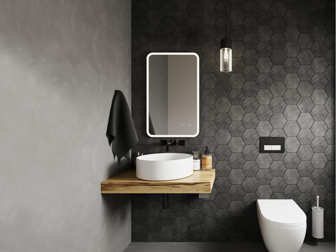 Vente Unique Miroir De Salle De Bain Lumineux Rectangulaire Anti Buée - 50x80 Cm - LIMORICO