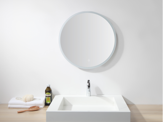 Vente Unique Miroir De Salle De Bain Lumineux Rond à Leds Anti-buée - D60 Cm - DANIELA