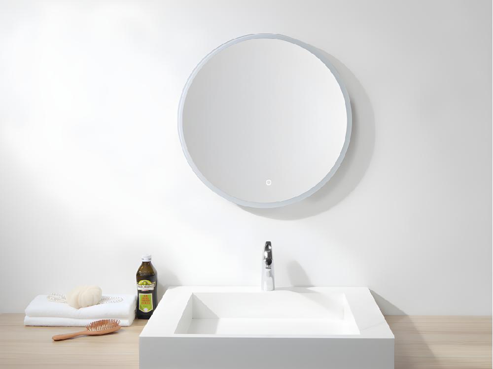 vente unique Miroir de salle de bain lumineux rond à leds anti-buée - D80 cm - DANIELA